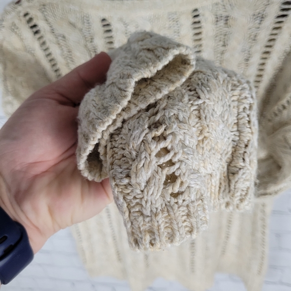 DENIM & SUPPLY RL | cotton blend open cable knit scoop neck sweater - Picture 5 of 8